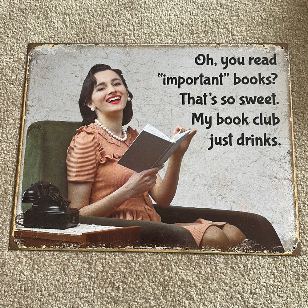 Distressed Book Club Sign